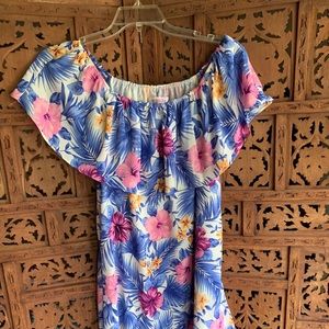 Izzie and Lola off shoulder tropical dress